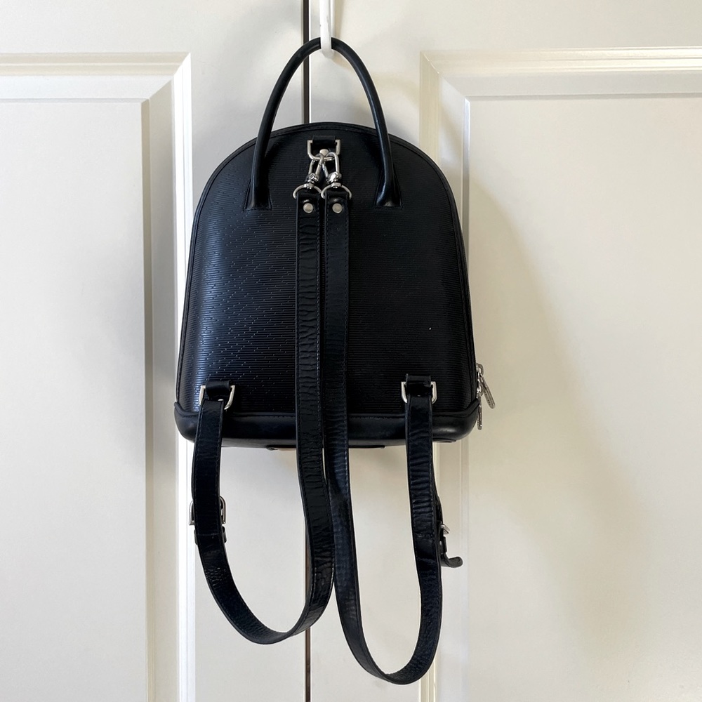 Datelli Black Leather Vintage Backpack bag - Picture 2 of 8